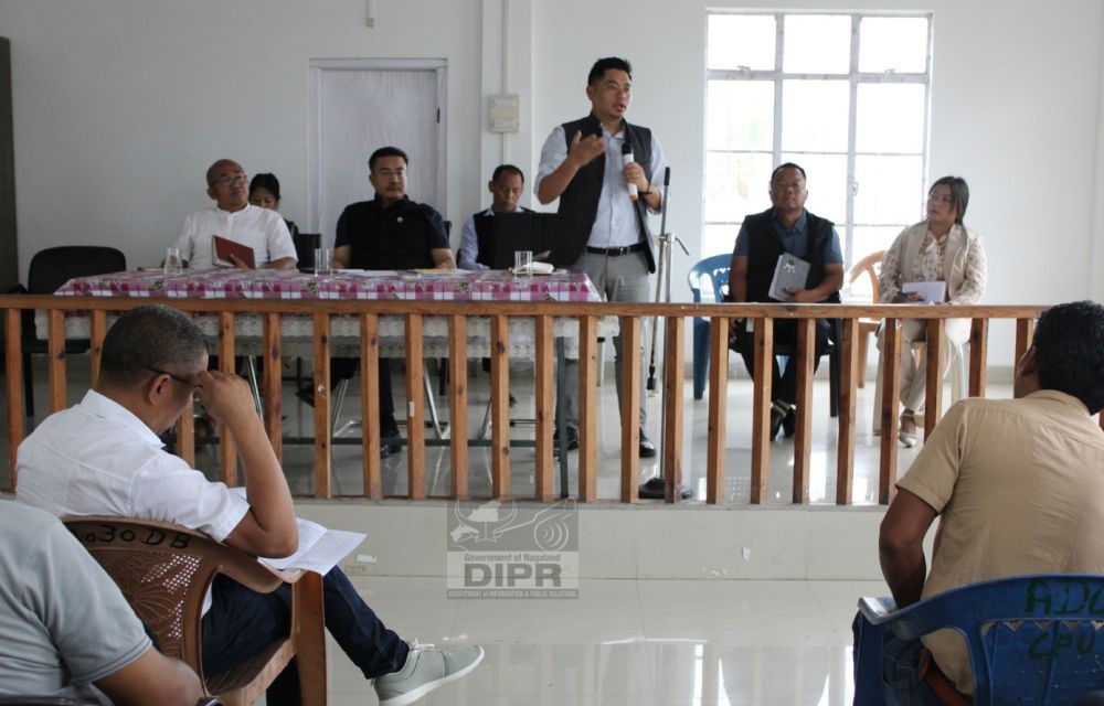 ADC Chiephobozou, Alemyapang Longchar spoke during the coordination meeting of Chiephobozou sub-division between Government departments, Chiephobozou Town Council and town leaders on July 16. (DIPR Photo)